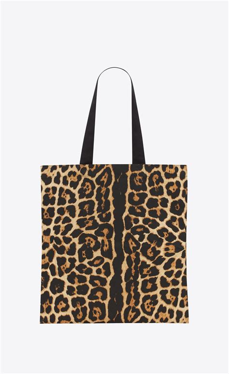 ysl leapard print logo shoulder bag|YSL leopard tote.